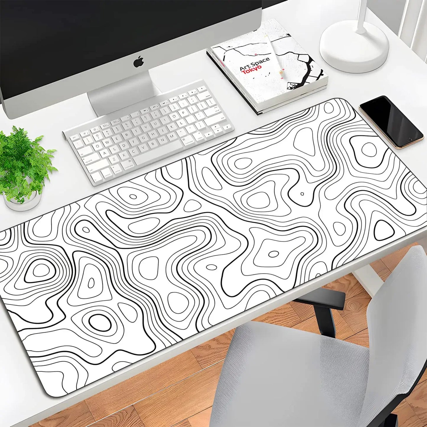 Topographic Contour Gaming Large Mouse Pad for Desk Keyboard and Desk Mat Computer Protector Mat Office Desk Accessories Gifts