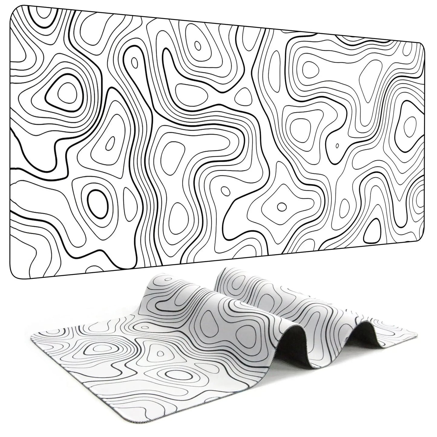 Topographic Contour Gaming Large Mouse Pad for Desk Keyboard and Desk Mat Computer Protector Mat Office Desk Accessories Gifts